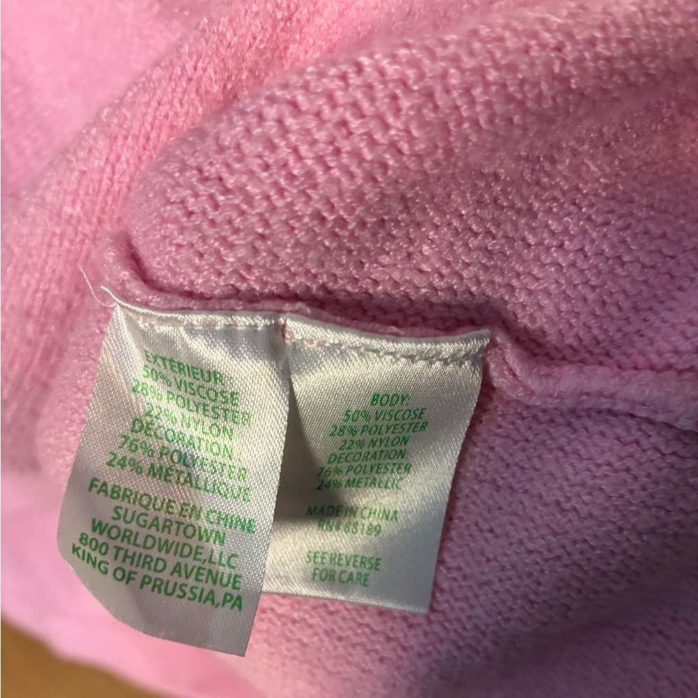 Lilly Pulitzer Sevie Dolman Sweater Large Magnolia Lilac Pink Like New - Picture 10 of 11